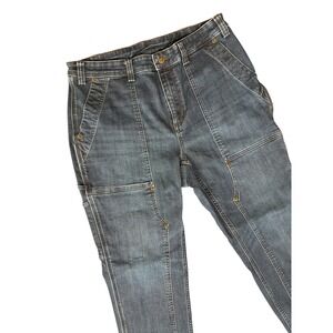 Duluth Trading Company Womens Jeans 14 SHORT Blue Denim Carpenter Style Pants